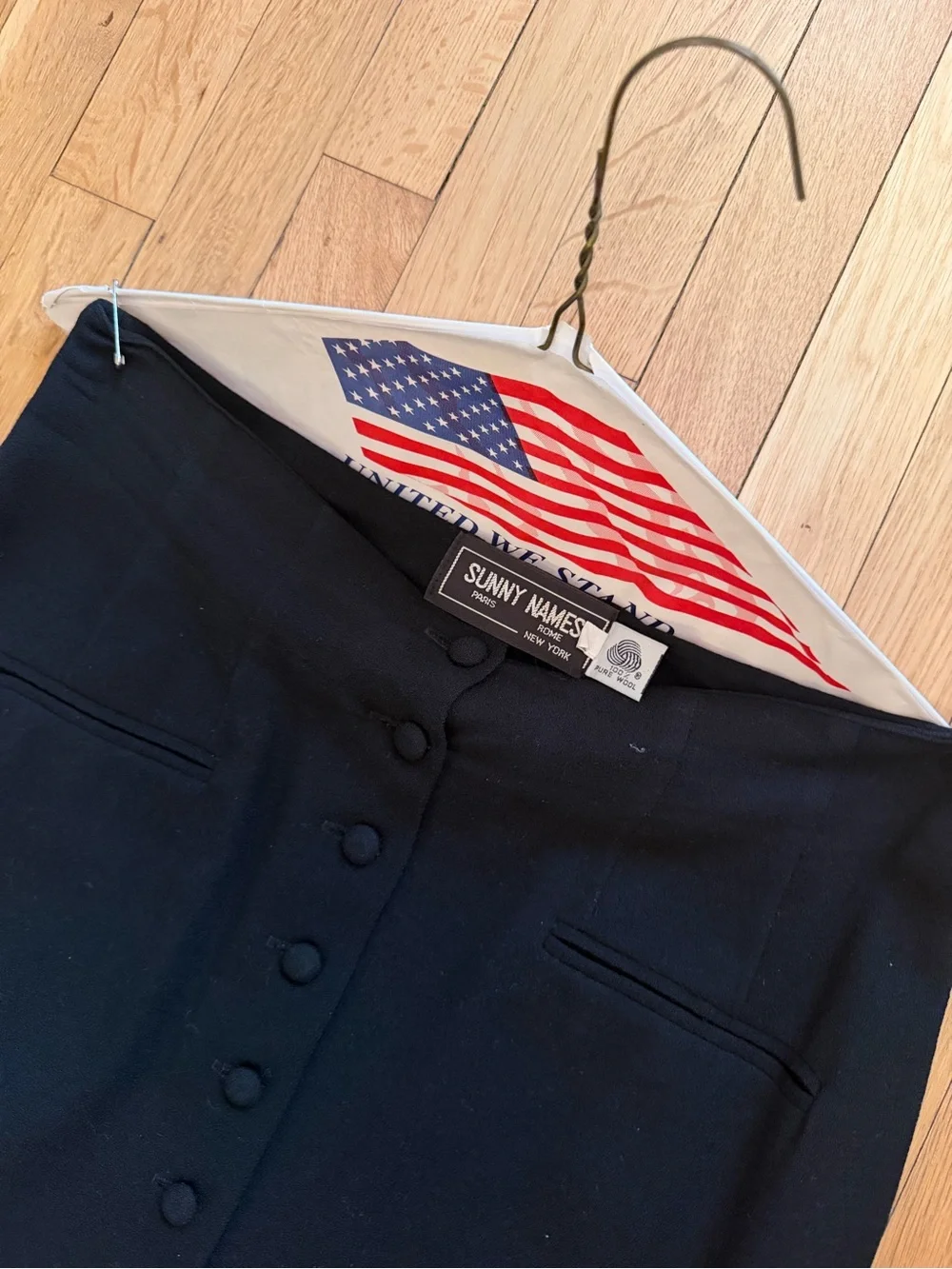 Black sunny names wool skirt size 14 100% wool skirt